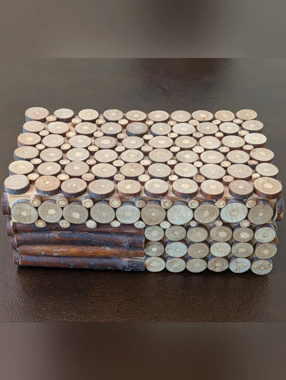 Vintage Log Slice Storage Box